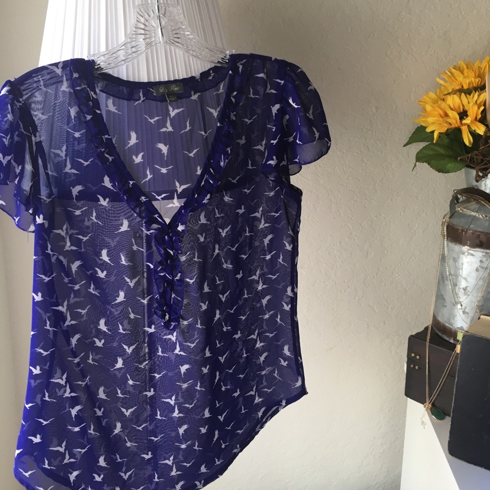 Royal Blue Bird Blouse